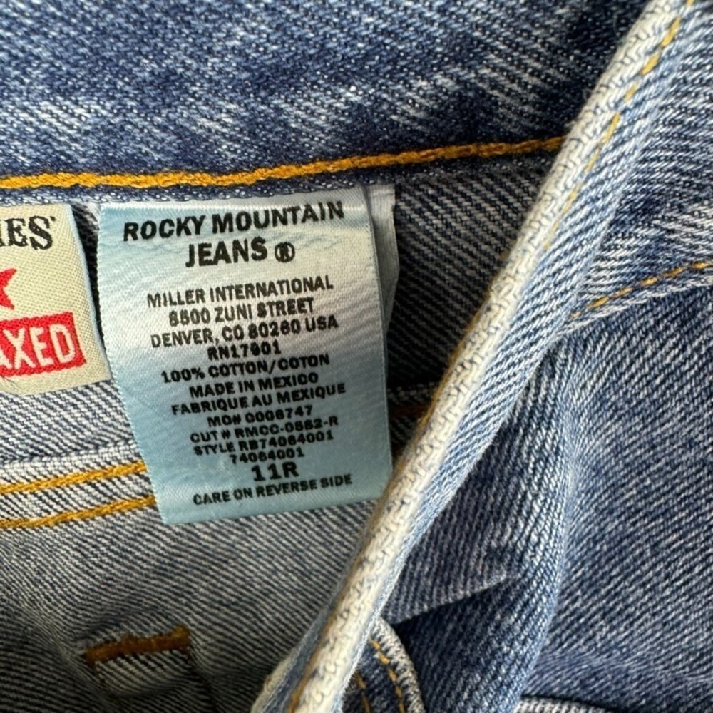 Rocky Mountain Rockies Relaxed Jeans Womens 11R Blue Denim Starched VTG - Picture 6 of 9